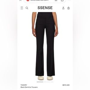 Theory extra flair pants size 10 retail 215 great trousers AS Is with slit Blk